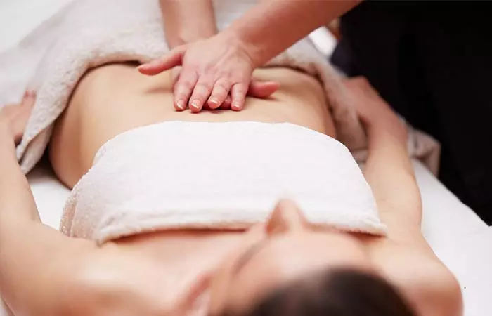 Massage can help to get rid of blood clots during period