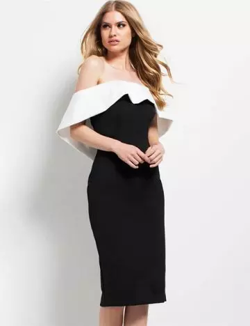 Semi-formal black and white attire for women