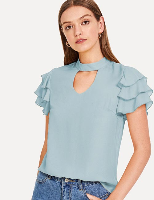 Jeans and semi-formal choker top for women