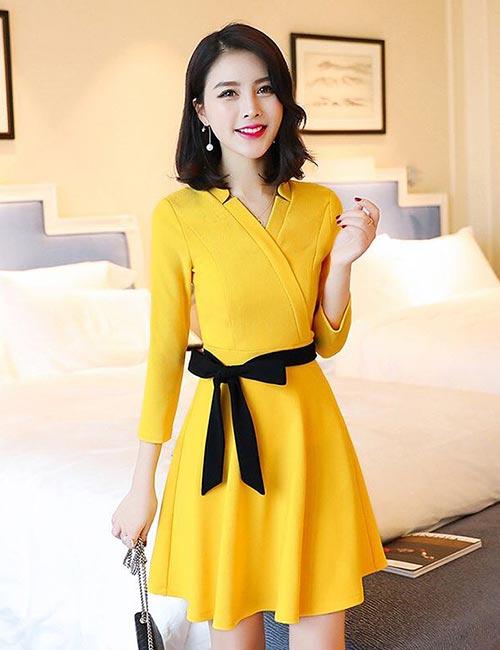 yellow dress semi formal