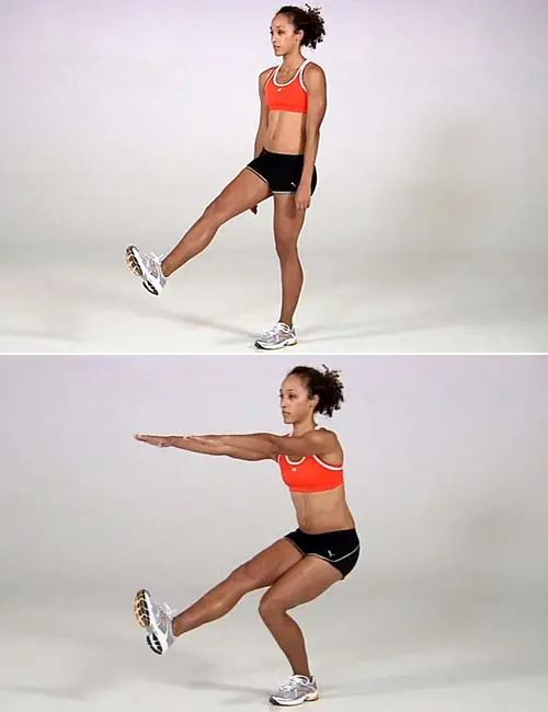 Single leg squats to reduce calf fat