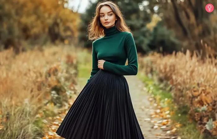 Sweater With Pleated Skirt