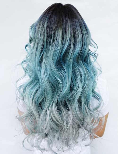 Black blue ombre hair color trends