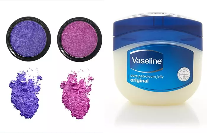 DIY steps to make lipstick with Vaseline and eyshadow