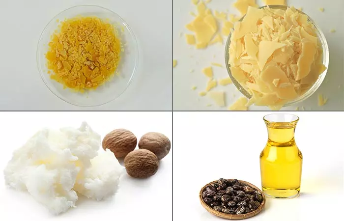 Melt wax and shea butter to make vegan lipstick