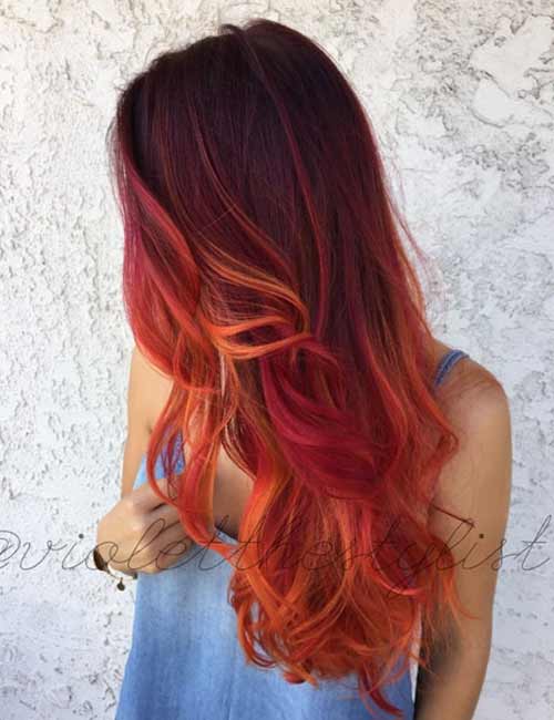 Fiery phoenix hair color