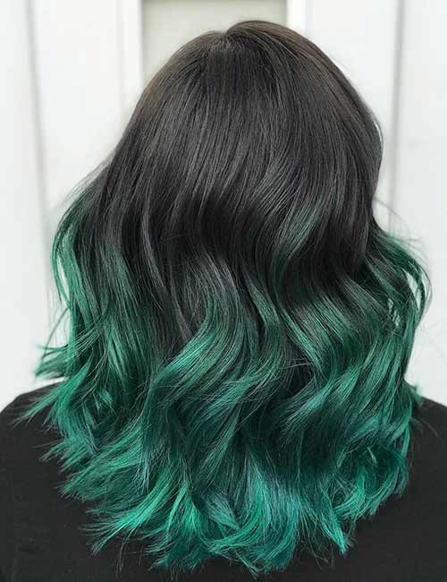 Green and black hair color
