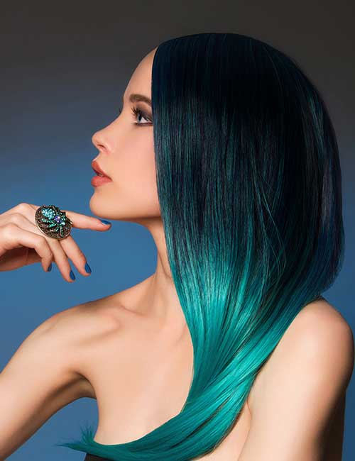 Green and black hair color