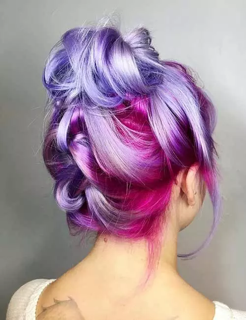Lavender pink ombre hair color