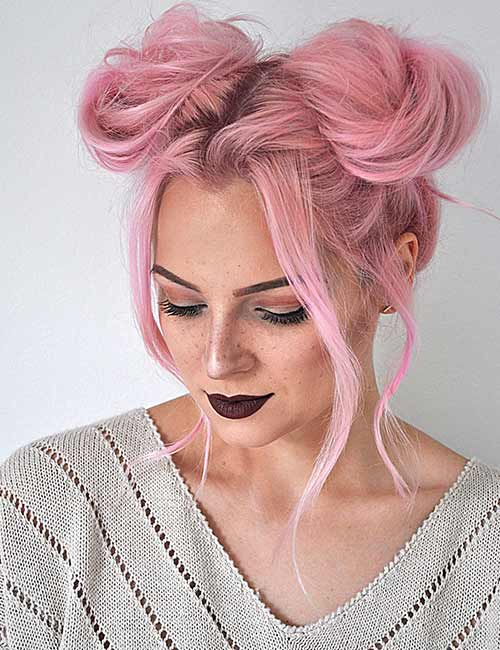 Tendances couleur de cheveux rose pastel