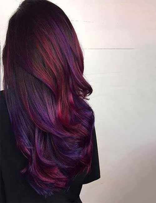 Couleur de cheveux de vin violet