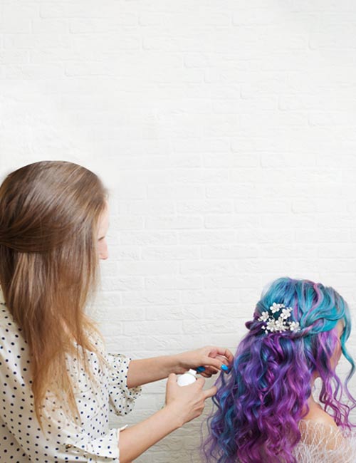 Purple and blue hair color
