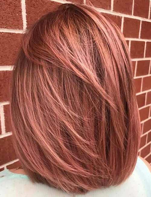 Couleur de cheveux en or rose