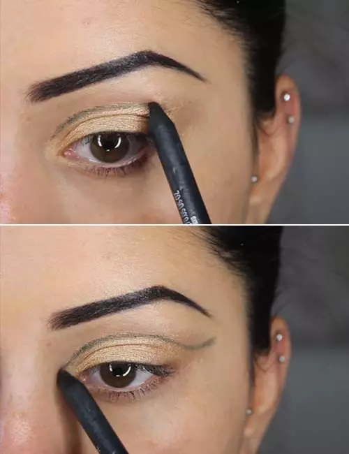 Step 2 of Egyptian eye makeup is to shape out your cut-crease