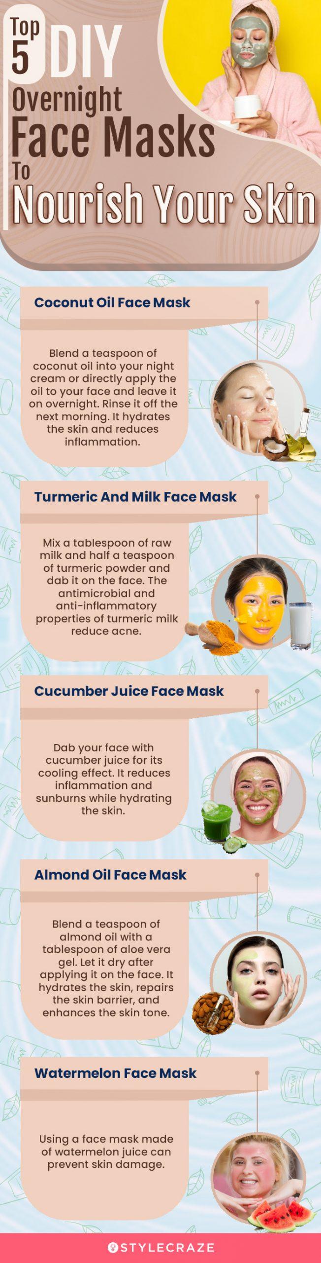 top 5 diy overnight face masks for your nourished skin (infographic)