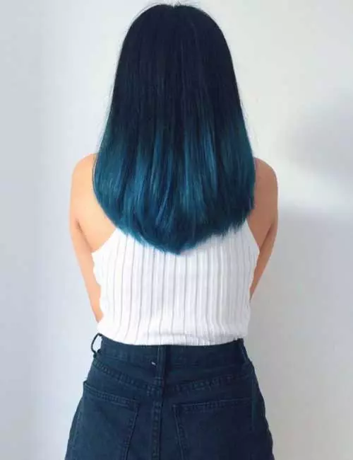 Turquoise ombre hair color