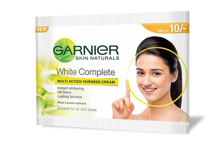 10. गार्नियर स्किन नैचुरल वाइट कम्पलीट मल्टी एक्शन फ़ेयरनेस क्रीम (Garnier Skin Naturals White Complete Multi Action Fairness Cream)