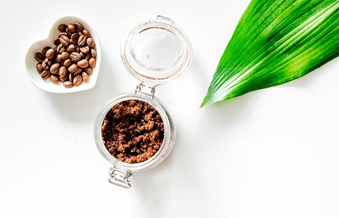 DIY coffee and coconut oil scrub