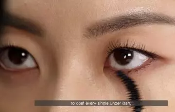 Step 8 of hooded eye makeup is to apply mascara