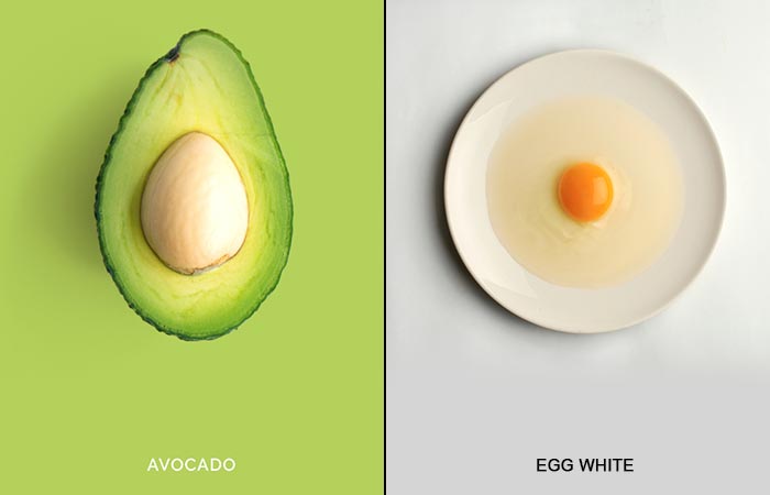Homemade avocado and egg white face mask for skin tightening