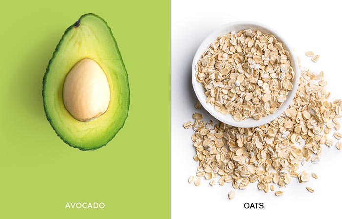 Homemade avocado oatmeal face mask for gentle exfoliation
