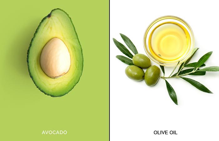 Homemade avocado and olive oil face mask for youthful skin