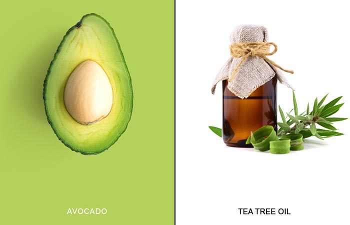 Homemade avocado tea tree oil face mask for acne
