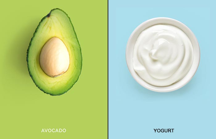 Homemade avocado yogurt face mask for smooth skin
