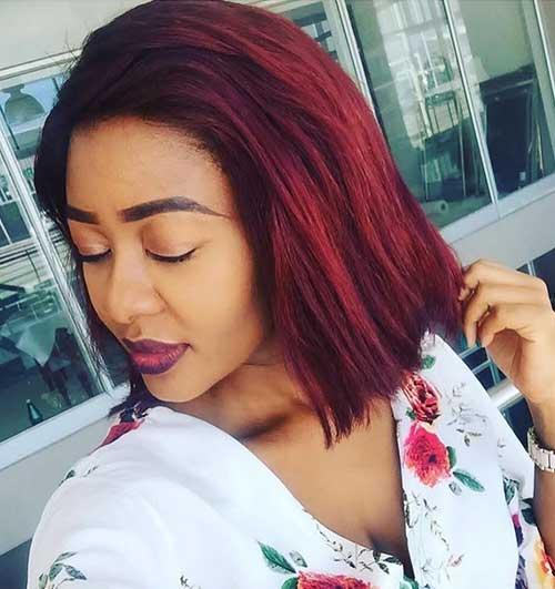 dark red hair color on black women