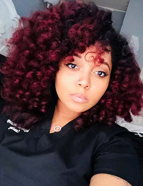 Pink hair color for black women