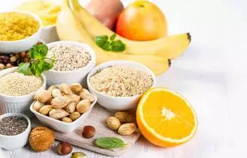 Fruits, vegetables, and nuts are sources of good carbs