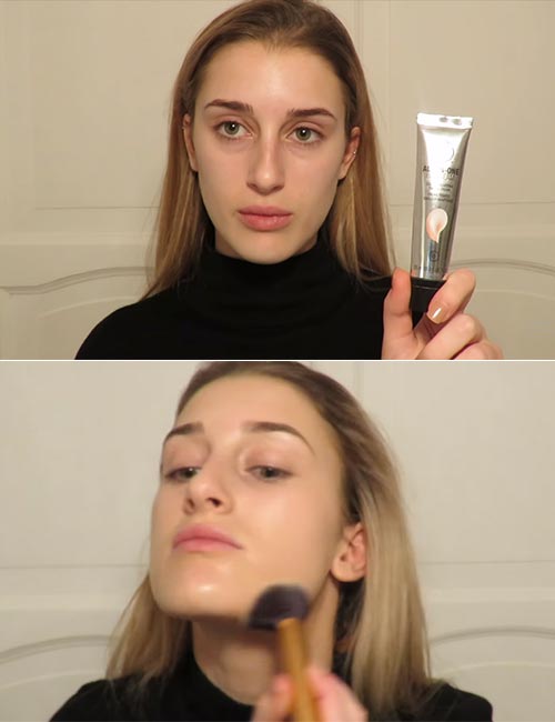 Step 2 of strobing makeup