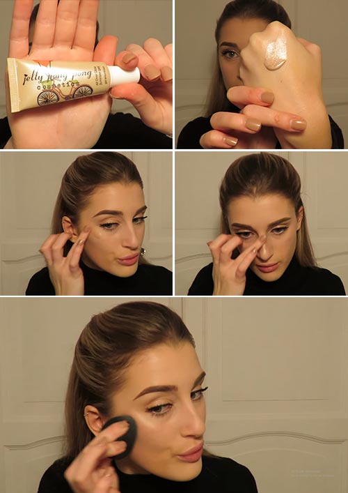 Step 3 of strobing makeup