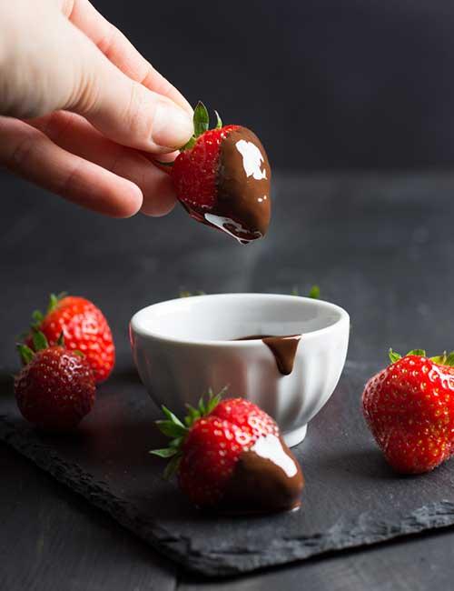 Strawberries And Semi-Sweet Dark Chocolate