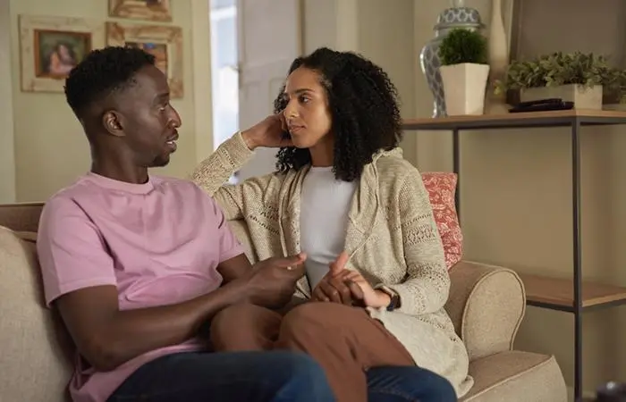 A couple having a personal discussion