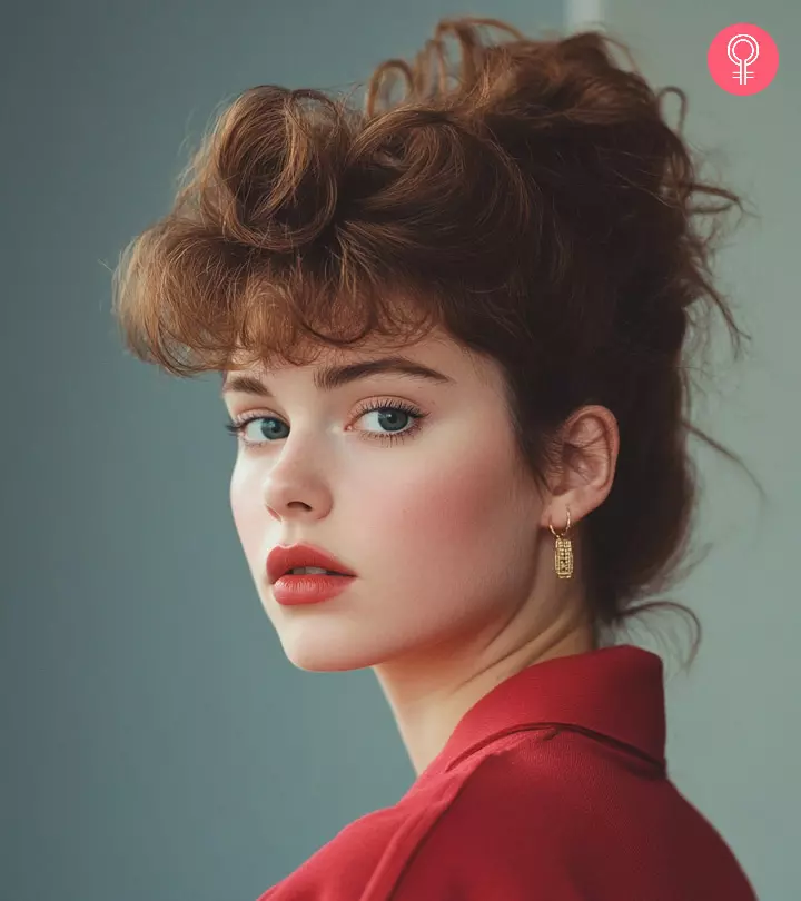 A woman with her '80s hairstyle