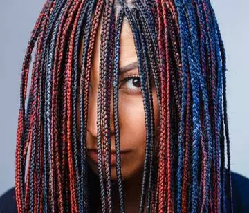 Colored bob braids hairstyle