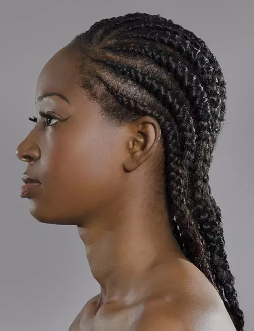 Make cornrows to grow kinky curly hair faster