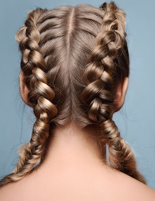 Double Dutch pigtails hairstyle