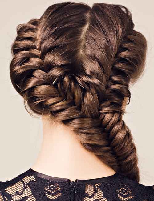 Dutch mix fishtail braid hairstyle