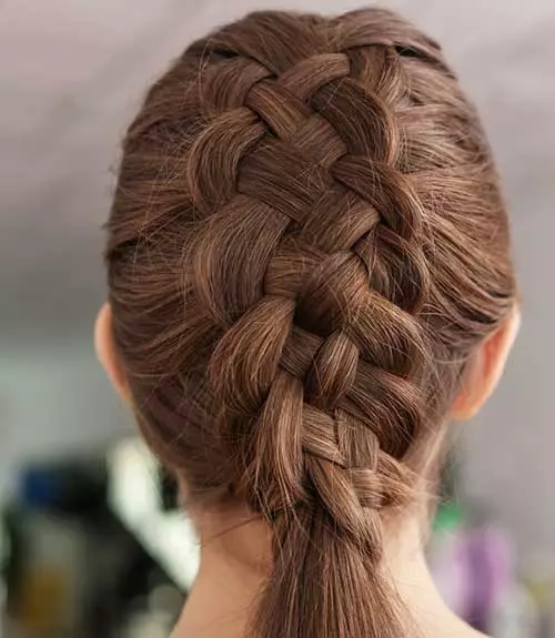 Four-strand Dutch braid hairstyle