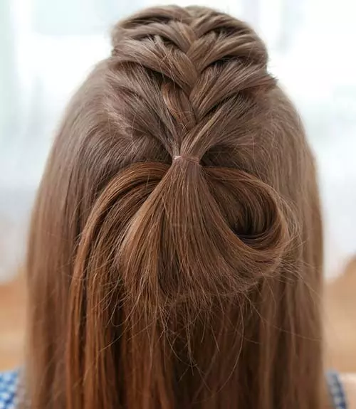 Half Dutch fishtail knot hairstyle