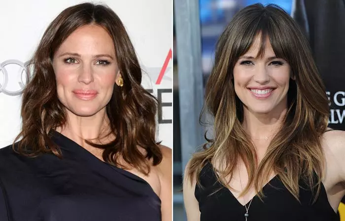 Jennifer Garner with and without bangs
