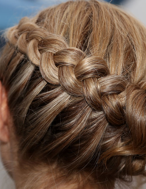 One-sided Dutch updo hairstyle