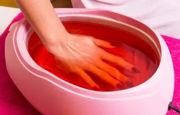 Paraffin manicure to pamper rough and dry hands