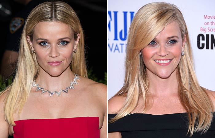 Reese Witherspoon with and without bangs