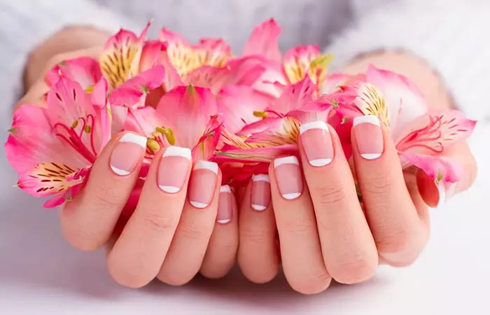 Reverse French manicure to make your nails look quirky
