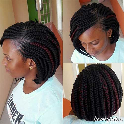 Thick braided bob hairstyle