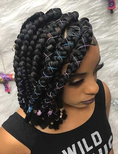 Thick threaded bob hairstyle