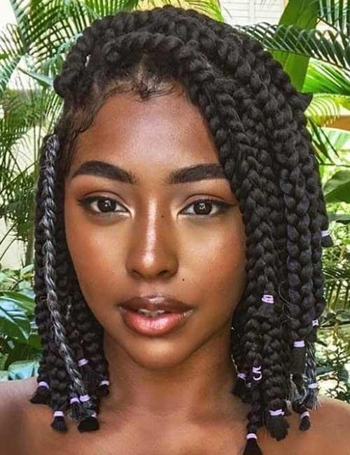 Short Braids Hairstyle For Round Face Hairstyle Guides 